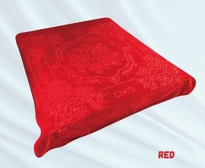 King - Poptex 1ply 4.5kg Blanket Solid Red - Unidos Textile