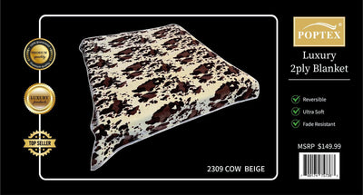 Poptex® Purple Flower Blanket 2-Ply King Size