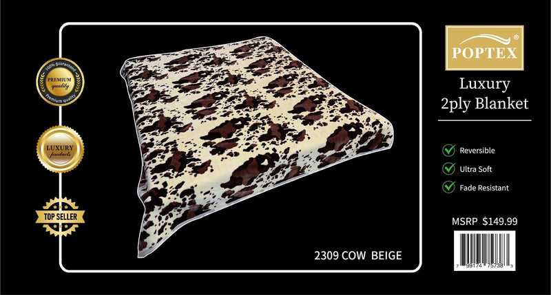 Poptex® Purple Flower Blanket 2-Ply King Size