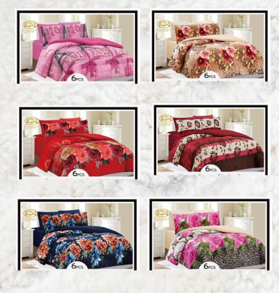 Unidos Collection™ Flannel Borrego Sherpa 6pc Blanket Case Mix