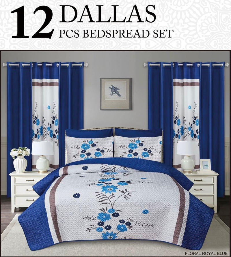 Dallas Bedspread 12pc. Set King Case Mix