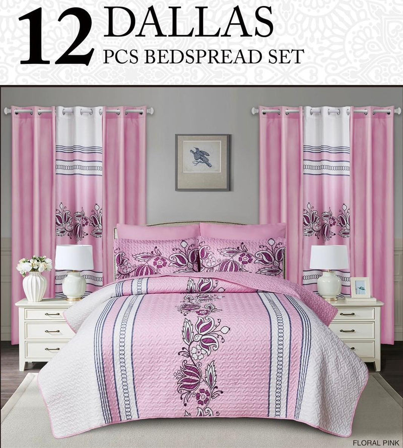 Dallas Bedspread 12pc. Set King Case Mix