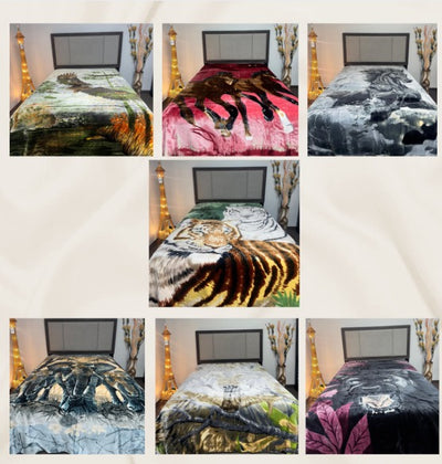 Poptex® Animal Blanket 1-Ply King Case Mix