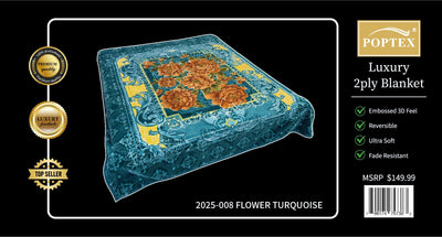 Poptex® Purple Flower Blanket 2-Ply King Size