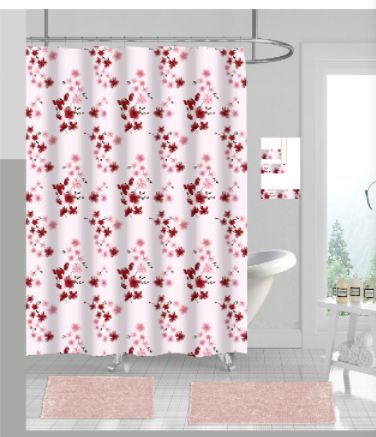 Chenille Pink 18pc Bathroom Complete Set