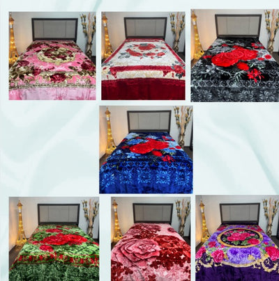 Poptex® Floral Blanket 1-Ply King Case Mix