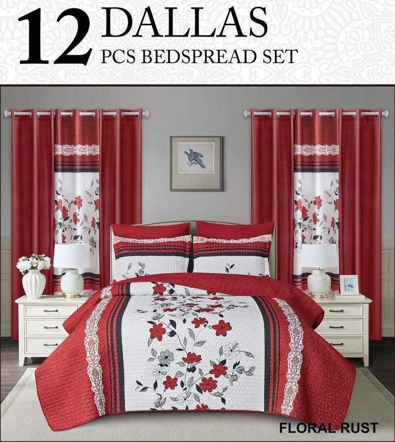 king  Dallas  Bedspread  Set 12Piece