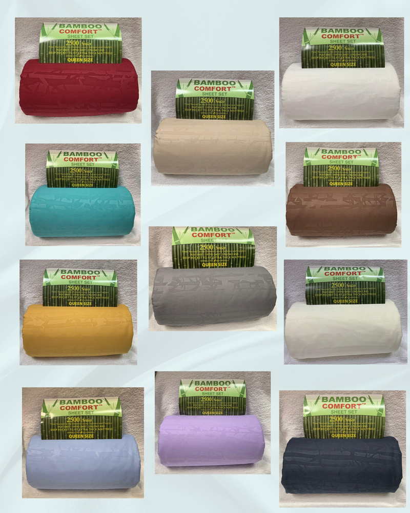 Bamboo Sheet Sets King/Queen.  Case Mix 12 Pack