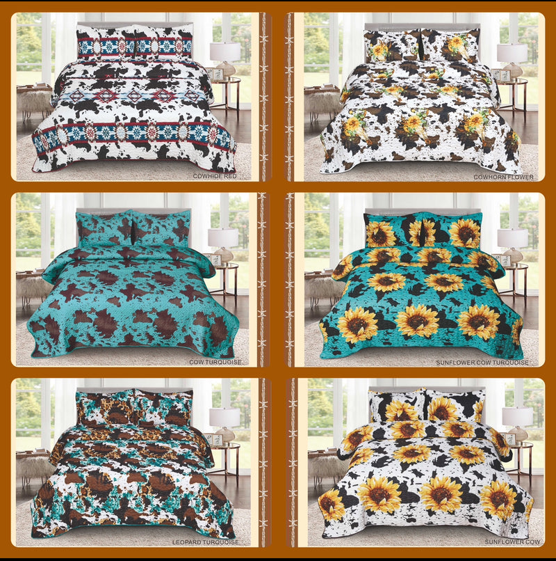 Laredo Bedspread Quilt 3pc. Set Oversize Case Mix (Group 2)