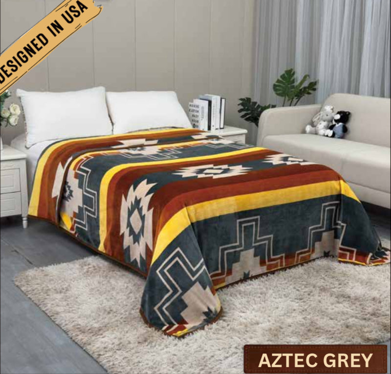 Rodeo™ Aztec Gray Soft Plush Throw Blanket