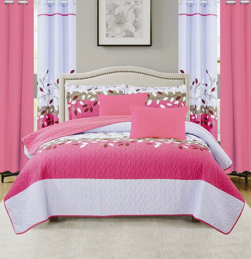 Valencia Complete Bedroom Makeover Quilt Curtain Sheet 10Pc Set King & Queen