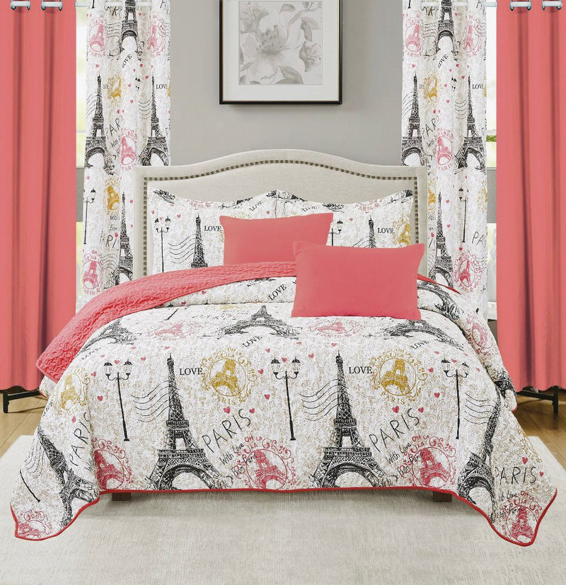 Valencia Complete Bedroom Makeover Quilt Curtain Sheet 10Pc Set King & Queen