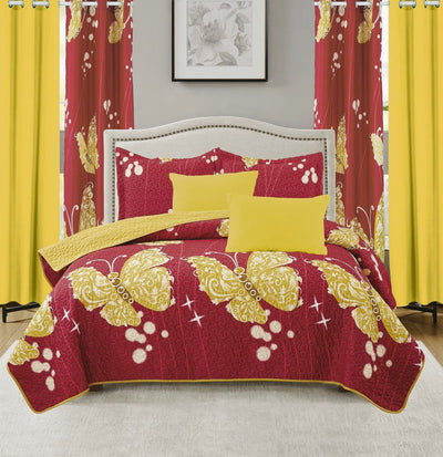 Valencia Complete Bedroom Makeover Quilt Curtain Sheet 10Pc Set King & Queen