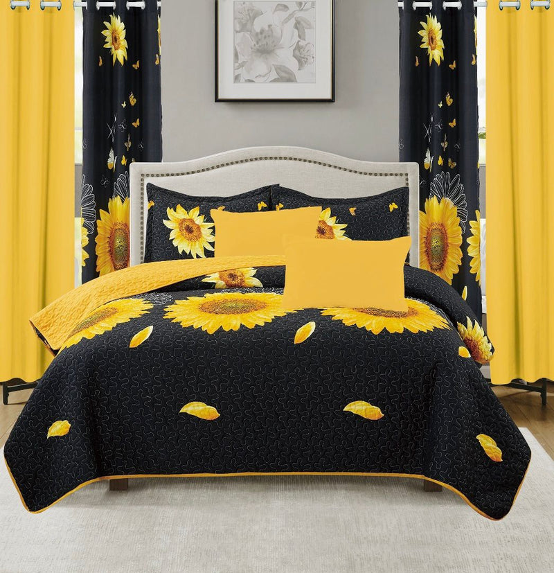 Valencia Complete Bedroom Makeover Quilt Curtain Sheet 10Pc Set King & Queen