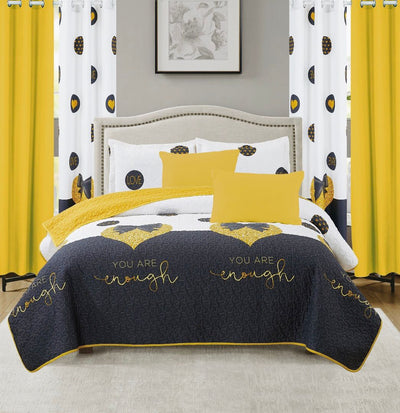 Valencia Complete Bedroom Makeover Quilt Curtain Sheet 10Pc Set King & Queen