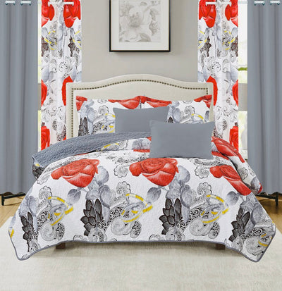 Valencia Complete Bedroom Makeover Quilt Curtain Sheet 10Pc Set King & Queen