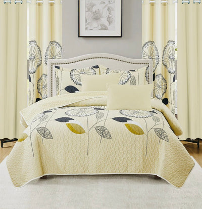 Valencia Complete Bedroom Makeover Quilt Curtain Sheet 10Pc Set King & Queen