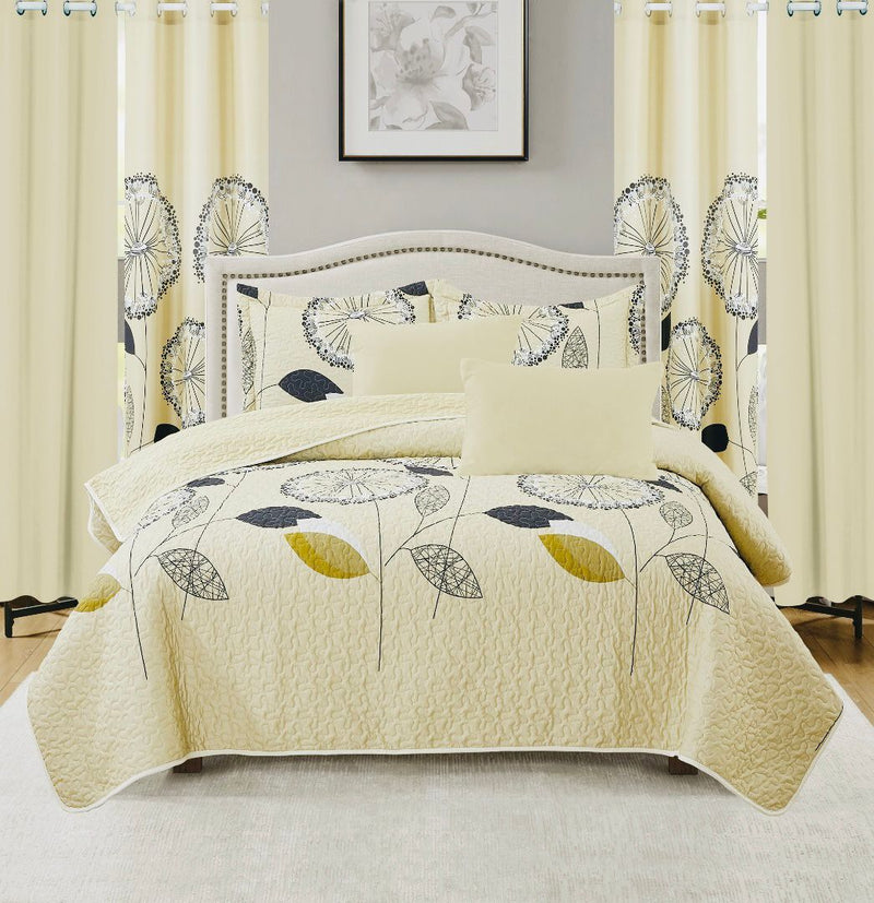 Valencia Complete Bedroom Makeover Quilt Curtain Sheet 10Pc Set King & Queen