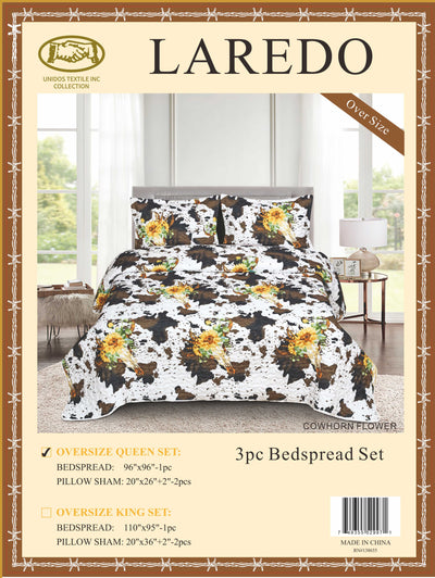 Laredo Bedspread Quilt 3pc. Set Oversize Case Mix (Group 2)