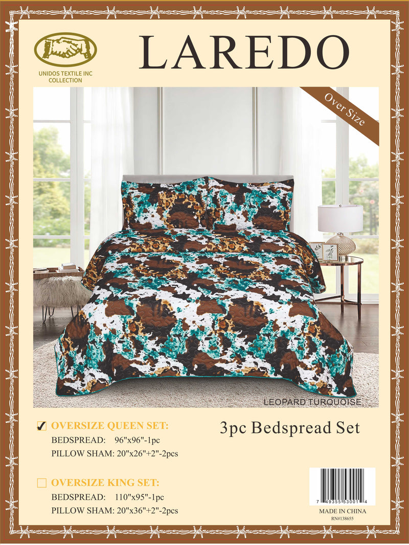 Laredo Bedspread Quilt 3pc. Set Oversize Case Mix (Group 2)