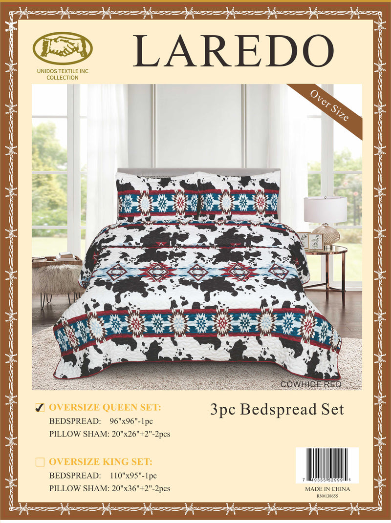 Laredo Bedspread Quilt 3pc. Set Oversize Case Mix (Group 2)