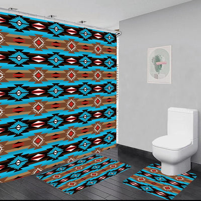 Teal Aztec - 15pc Bath Mat Set - Unidos Textile