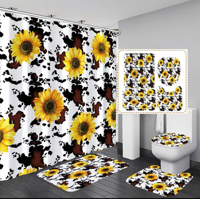 Sunflower Cow - 15pc Bath Mat Set - Unidos Textile