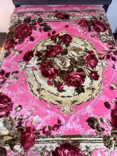 Poptex® Pink Flower Blanket 1-Ply King Size