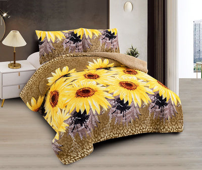 Floral Soft Plush 3pc Borrego Sherpa Blanket Case Mix 6 Pack.