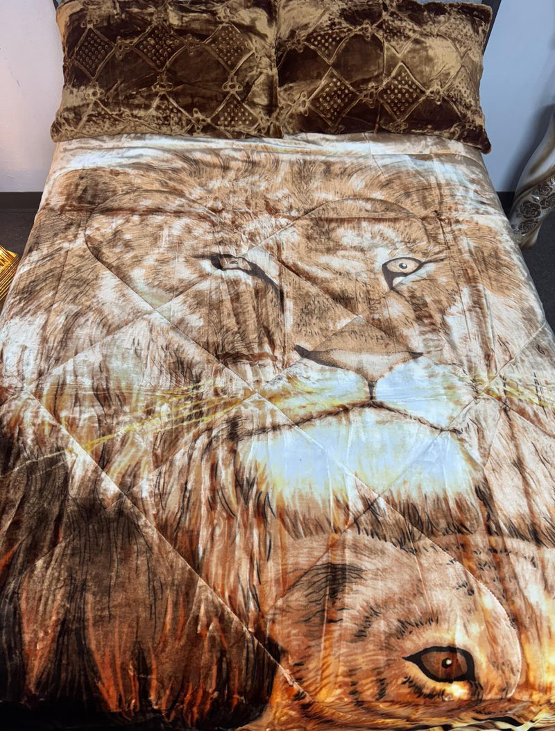 El Hispano Embossed 3pc Sherpa Set (King Size)