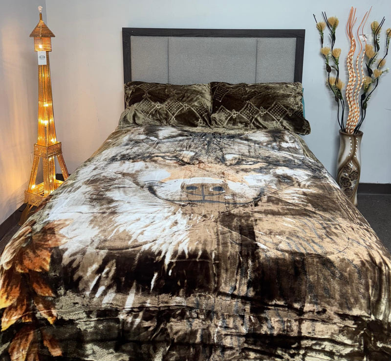 El Hispano Embossed 3pc Sherpa Set (King Size)