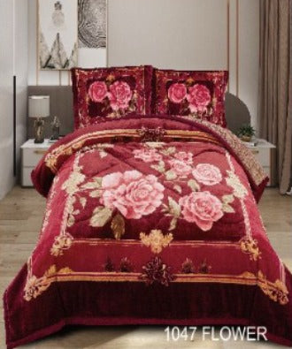 El Hispano Flower Embossed 3pc Sherpa Set