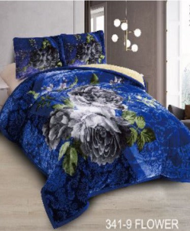 El Hispano Flower Embossed 3pc Sherpa Set