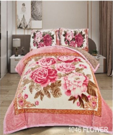 El Hispano Flower Embossed 3pc Sherpa Set