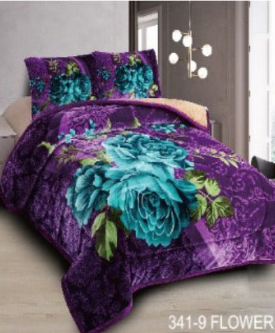 El Hispano Flower Embossed 3pc Sherpa Set