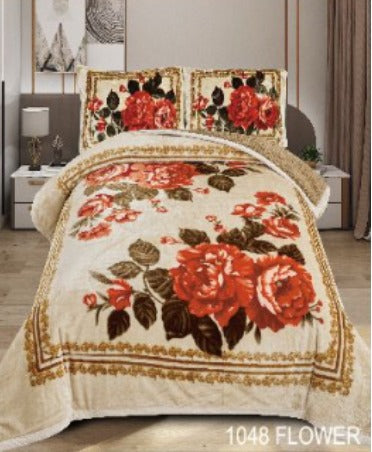 El Hispano Flower Embossed 3pc Sherpa Set