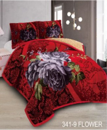 El Hispano Flower Embossed 3pc Sherpa Set