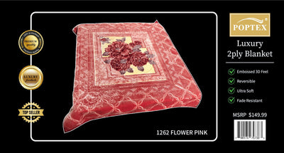 Poptex® Purple Flower Blanket 2-Ply King Size