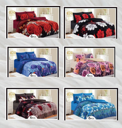 Unidos Collection™ Flannel Borrego Sherpa 6pc Blanket Set Case Mix