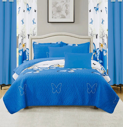 Valencia Complete Bedroom Makeover Quilt Curtain Sheet 10Pc Set King & Queen