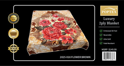 Poptex® Purple Flower Blanket 2-Ply King Size
