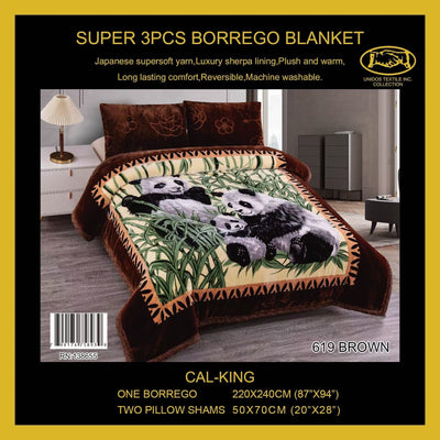 El hispano Cal king Embossed 3pc Sherpa Set