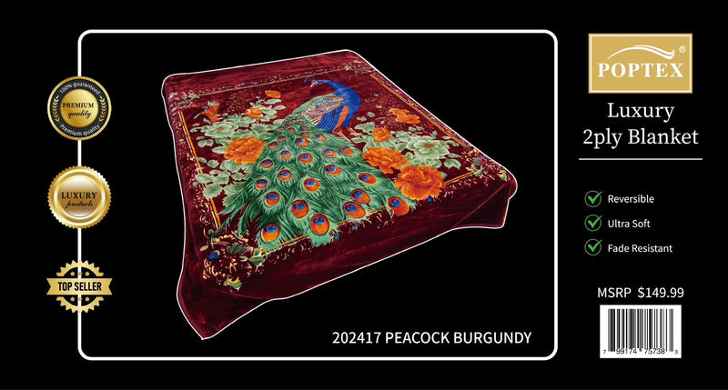 Poptex® Purple Flower Blanket 2-Ply King Size