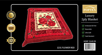 Poptex® Purple Flower Blanket 2-Ply King Size