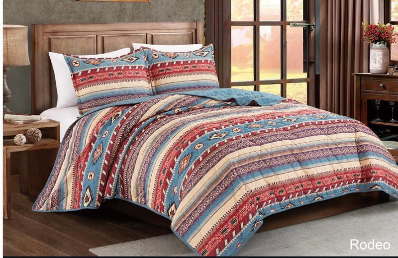 Southwest / Western 3pc Quilt Bedding Set King - Queen - Unidos Textile