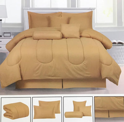 Solid Comforter Bedding Set 7pc. - King / Queen - Unidos Textile